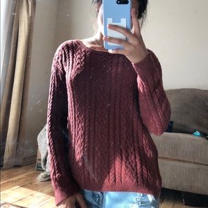 Rust orange cable knit American Eagle sweater